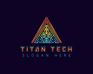 Cyber Tech Triangle logo design