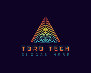 Cyber Tech Triangle logo design