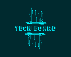 Electric Computer Circuit logo design