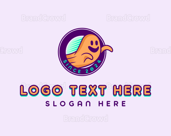 Halloween Cartoon Ghost Logo