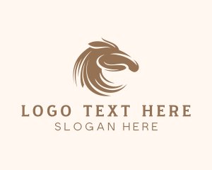 Brown Horse - Stallion Horse Equestrian logo design