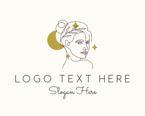 Face - Woman Beauty Sparkle logo design