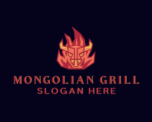 Bull Flame Barbecue Grill logo design