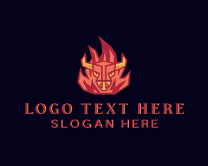 Steakhouse - Bull Flame Barbecue Grill logo design