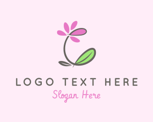 Natural - Pink Flower Letter C logo design