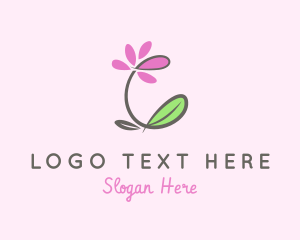 Pink Flower Letter C Logo