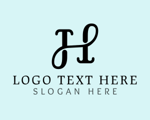 Classic Cursive Letter H logo design