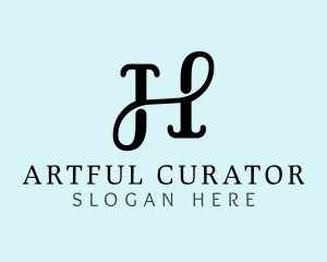 Classic Cursive Letter H logo design