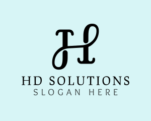 Classic Cursive Letter H logo design