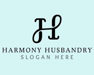 Classic Cursive Letter H logo design