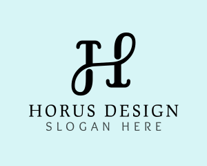 Classic Cursive Letter H logo design