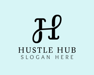 Classic Cursive Letter H logo design