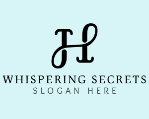 Classic Cursive Letter H logo design