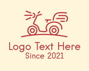 Electric Scooter - Red Delivery Bike logo design