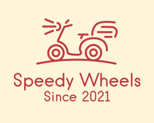 Scooter - Red Delivery Bike logo design