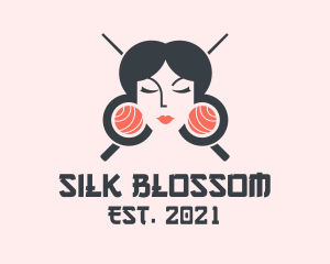 Japanese Geisha Sushi logo design