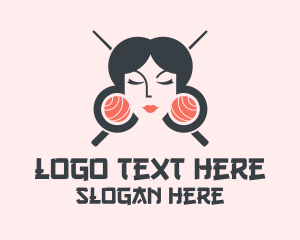 Japanese Geisha Sushi Logo