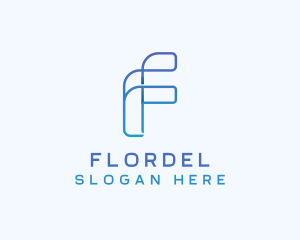 Digital Software Letter F logo design