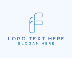 Lettermark - Digital Software Letter F logo design