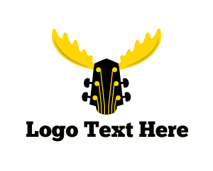 Antlers - Moose Guitar Instrument logo design