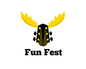 Fest - Moose Guitar Instrument logo design