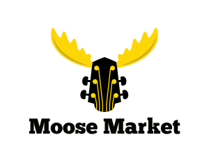 Moose Guitar Instrument logo design
