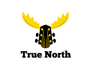 Moose Guitar Instrument logo design