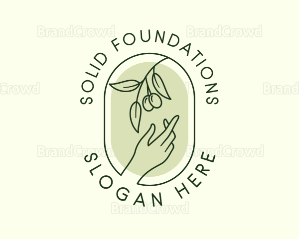 Olive Branch Gardening Hand Logo