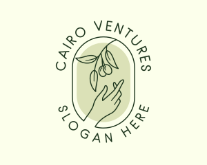 Olive Branch Gardening Hand logo design