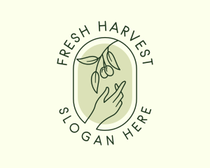 Produce - Olive Branch Gardening Hand logo design