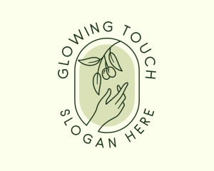 Olive Branch Gardening Hand logo design