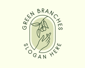 Olive Branch Gardening Hand logo design