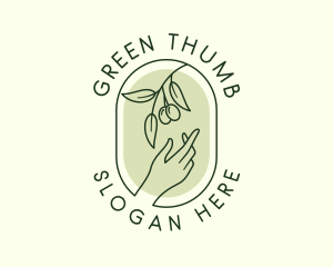 Gardener - Olive Branch Gardening Hand logo design
