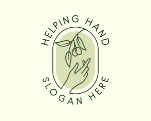 Hand - Olive Branch Gardening Hand logo design