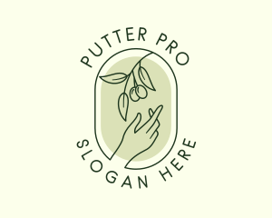 Olive Branch Gardening Hand logo design