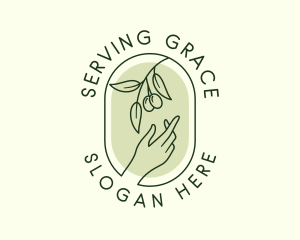 Olive Branch Gardening Hand logo design