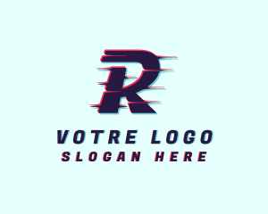 Web Developer - Digital Glitch Letter R logo design