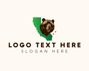 Red Legged Frog - California Grizzly Bear logo design