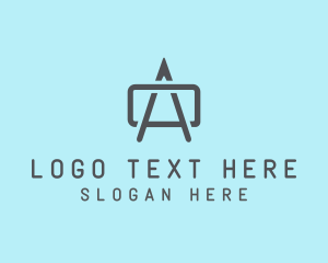 Drafting - Gray Letter A Box logo design