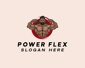 Muscle Fitness Gym Trainer logo design