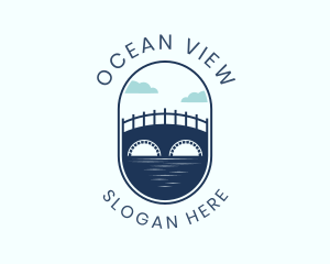 Pier - Blue Bridge Landmark logo design