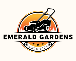 Garden Landscaping Mower logo design