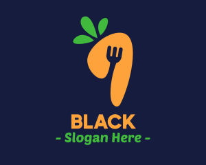 Orange Fork - Fork Carrot Restaurant logo design