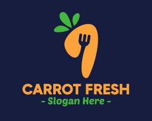 Carrot - Fork Carrot Restaurant logo design