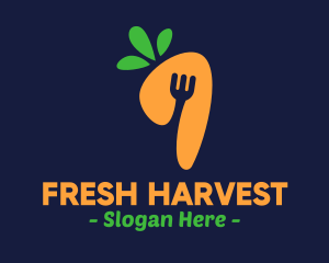 Veggie - Fork Carrot Restaurant logo design