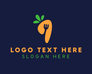 Veggie - Fork Carrot Restaurant logo design