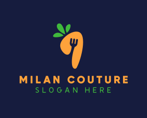 Fork Carrot Restaurant logo design