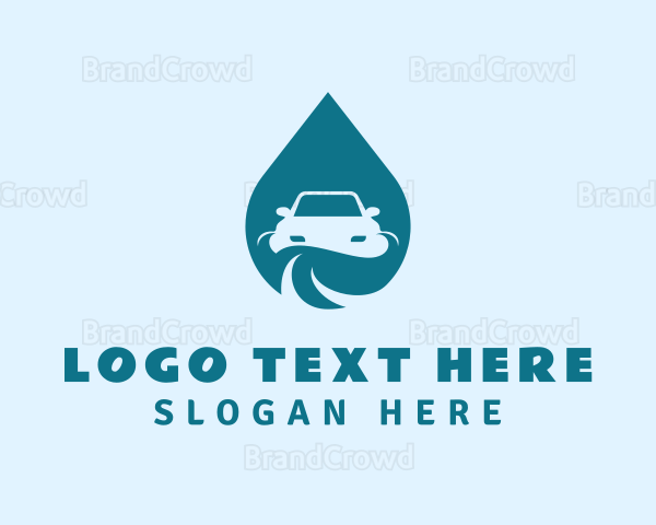 Teal Droplet Car Logo