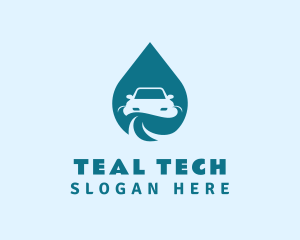 Teal Droplet Car logo design