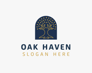 Oak Tree Forestry Nature logo design